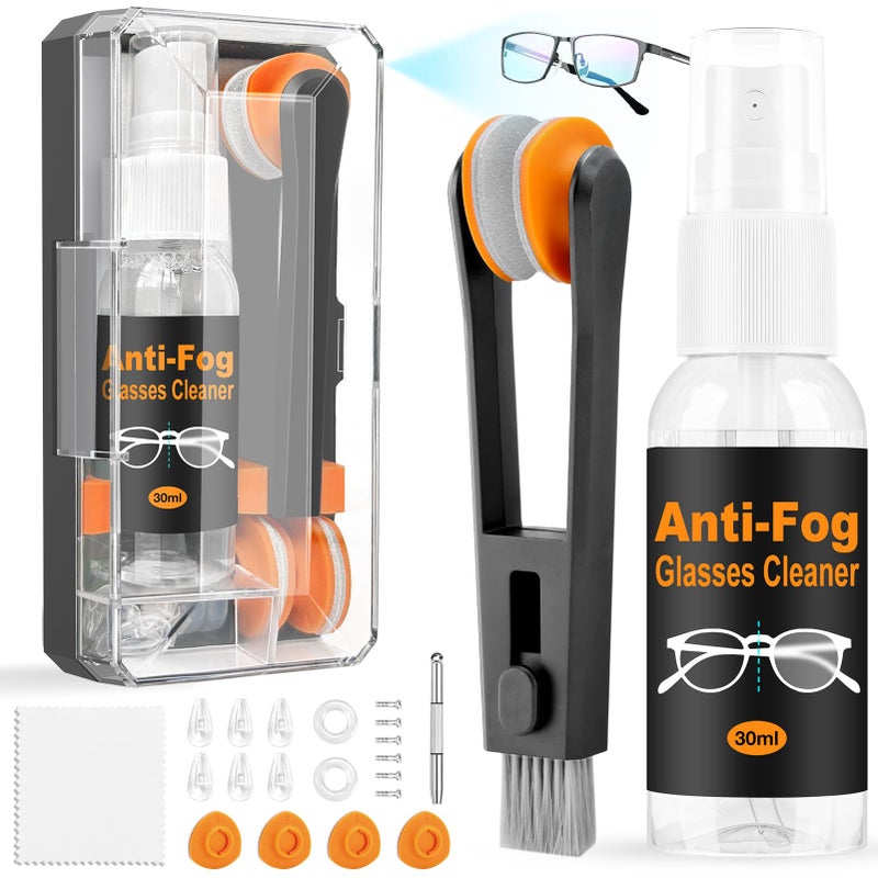 Ordilend Glasses Cleaner Eyeglass Cleaning Kit with 24H Anti Fog Spray for Glasses and Microfiber Cloth Portable Eyeglass Cleaner Tool Lens Cleaning kit for Camera Lenses